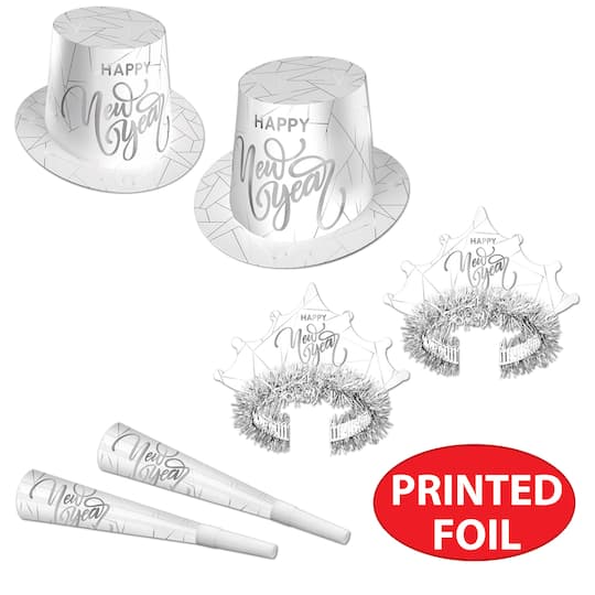 Beistle White & Silver New Year Accessory Kit